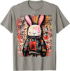 Hip Hop Y2K Rabbit Hipster Edgy Streetwear Bunny Samurai T-Shirt in Slate Grey