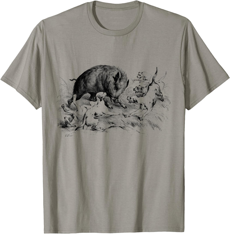 Boar hunting Wild Boar Hunter Pig Hog Hunting T-Shirt - Slate Grey