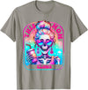 Glow Mom Apparel This Mom Glows Skeleton Mom Colorful Design T-Shirt - Slate Grey