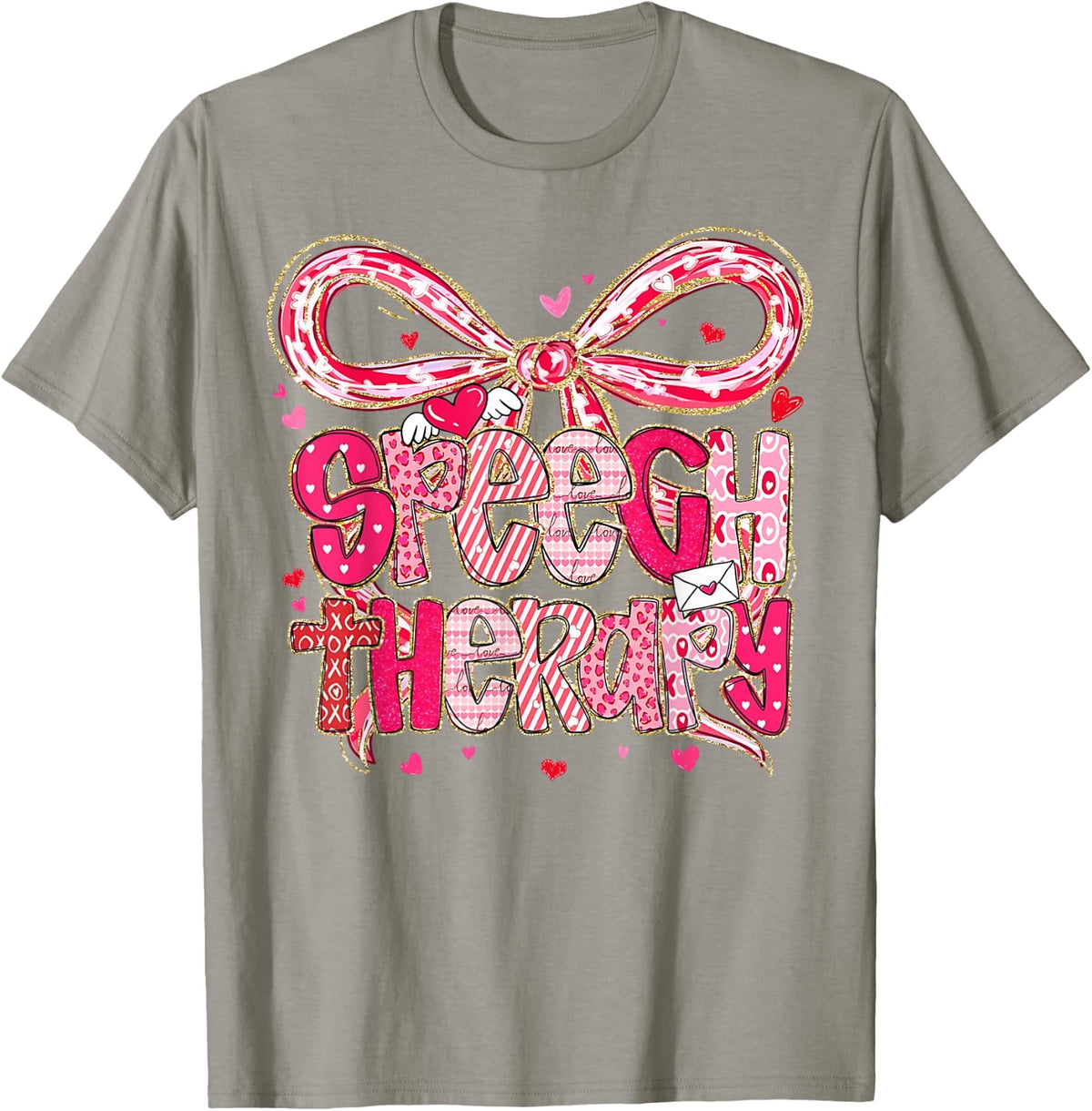 Speech Language Pathologist Valentines Day SLP Therapy T-Shirt - Slate Grey