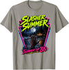 Summerween Slasher Summer Halloween Spooky Tee Vintage Summerween Funny Slasher Summer Halloween 80s Style T-Shirt - Slate
