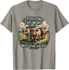 Highland Cow Bible Verse Western Farm Faith Follow the Word Not the Herd Christian Highland Cow Farm T-Shirt - Slate Grey