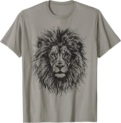 Lion Scribble Art Minimalist Lion T-Shirt