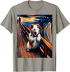 Artsy Guinea Pig Art Funny Animal Painting Humor Expressionist Scream Parody Funny Painting Art Guinea Pig T-Shirt - Slate Grey
