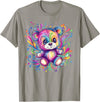 Vibrant Colorful Teddy Bear Illustration Rainbow Splash Teddy Bear T-Shirt - Slate Grey