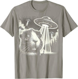 Guinea pig UFO BY TEERA Guinea pig UFO Funny Meme Selfie T-Shirt - Slate Grey