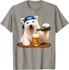 Funny Polar Bear Beer Happy Apparel Polar Bear Drinking Beer Funny Animal Meme Lovers Men Women T-Shirt - Slate Grey