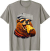 Retro Bear with Cheese for Boys Funny Animal humor Retro Bear Eating Cheese with a Grater Hat T-Shirt - Slate Grey