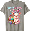 Farm Animal Lovers Cute Pig Easter Holiday Gifts Happy Easter Farm Animal Pig Lovers Bunny Women Kids Girls T-Shirt - Slate Grey