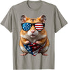 Hamster 4th Of July American Independence Day USA Patriotic T-Shirt - Slate Grey