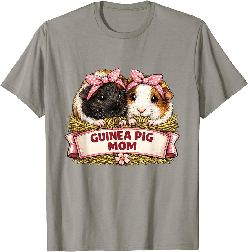 Cute Guinea Pig Mom Cavy Lover Apparel Co Guinea Pig Mom T-Shirt - Slate Grey
