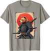 Japanese Samurai Bear Woodblock Art Samurai Brown Bear Ukiyo-e Ink Warrior Art Japanese Bear Art T-Shirt - Slate Grey