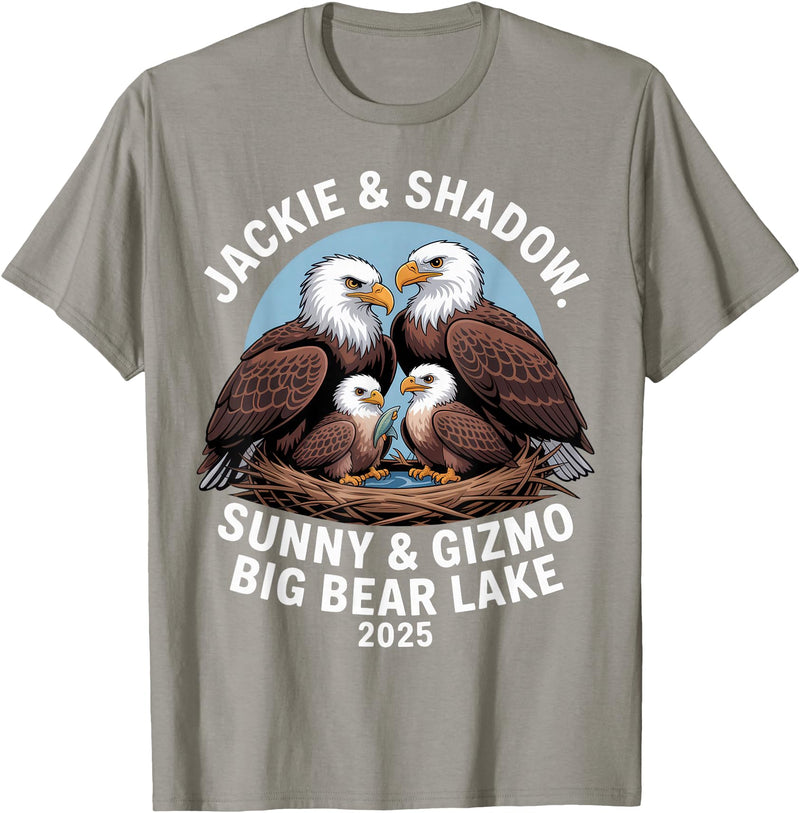 Nature Wildlife Art Prints Jackie & Shadow Sunny & Gizmo Big Bear Lake 2025 Eagle T-Shirt - Slate Grey