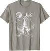 Bunny Rabbit Howling to the Moon Bunny Howl At T-Shirt in Slate Grey