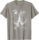 Bunny Rabbit Howling to the Moon Bunny Howl At T-Shirt in Slate Grey