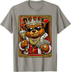 Teddy Bear King and Queen Matching Couples Designs King of Hearts Hip Hop Dripped Out Teddy Bear Hustle Money T-Shirt - Slate Grey