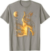 Bunny Howling to the Moon Vintage 90s Animal Easter Day T-Shirt (Black) in Slate Grey