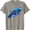 Manatee Sea Cow Marine Animal Watercolor Manatee Colorful Sea Cow T-Shirt - Slate Grey