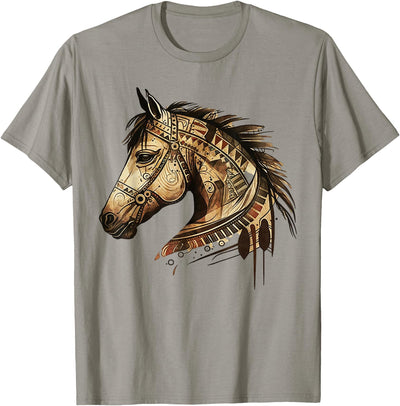 Horse Tribal Abstract Art Native USA Geometric Horse Tribal Abstract Art Native American Geometric Horses T-Shirt