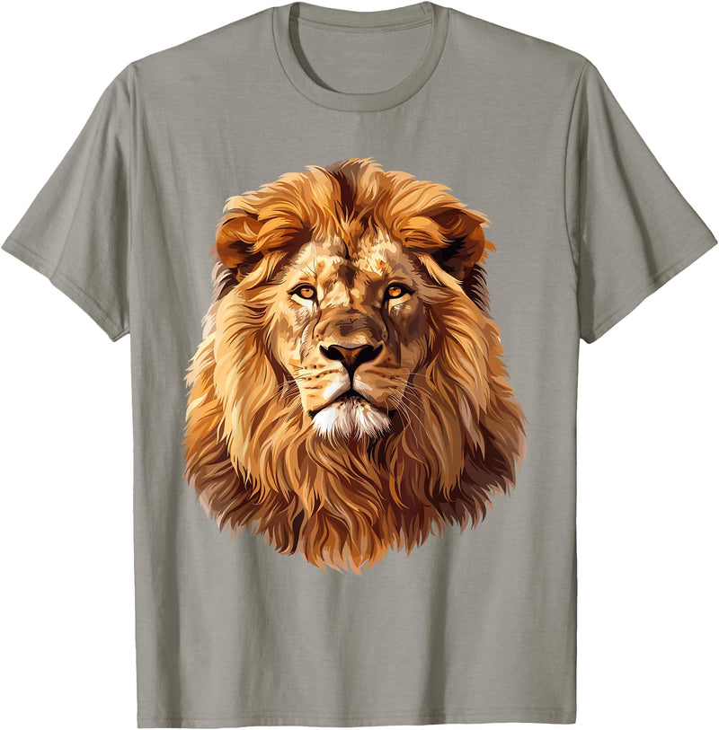 Lions and African Animals Design Lion T-Shirt - Slate Grey