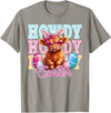 Highland Cow Easter Cute Western Farm Apparel Howdy Easter Cute Highland Cow Bunny Ears Western Easter T-Shirt - Slate Grey