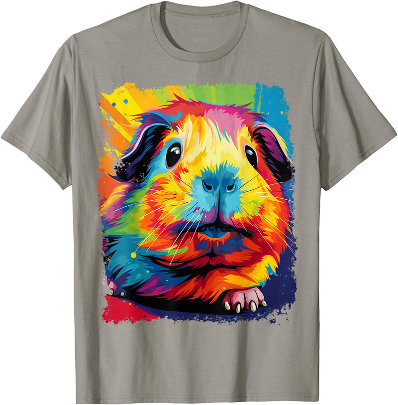 PopArt Pet Animal Prints A Guinea Pig T-Shirt - Slate Grey