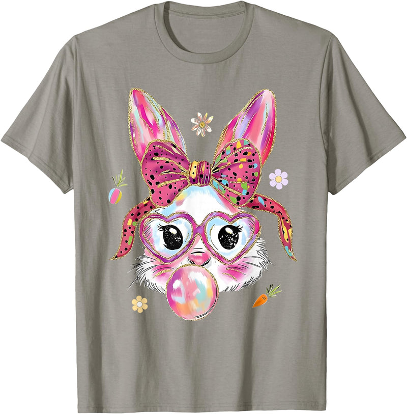 Women Girls Kids Rabbit T-Shirt in Slate Grey