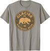 Vintage Glacier National Park Souvenir Shirts Retro Glacier National Park Montana Women Men Kids Hiking T-Shirt - Slate Grey