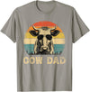 Cow Dad Vintage Retro Fathers Day Funny Gift Vintage Cow Dad Cow Lovers Daddy Father's Day T-Shirt - Slate Grey