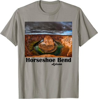 States & Travel Apparel Collection CR Historic Horseshoe Bend Souvenir Page Arizona Lake Powell T-Shirt - Slate Grey