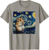 Hamster Van Gogh Style Starry Night T-Shirt - Slate Grey