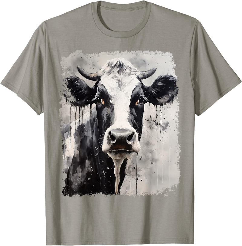Noah&Friends A Black White Cow T-Shirt - Slate Grey