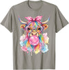 Cute Highlander Cow Lover Designs Highland Cow Blowing Bubblegum T-Shirt - Slate Grey