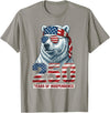 Patriotic Bear Freedom Anniversary Celebration Polar Bear 250 Years of Independence Patriotic America 1776 T-Shirt - Slate Grey