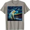 Freestyle Surrealism Starry Night Polar Bear T-Shirt - Slate Grey