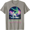 Polar Bear Art Lovers Polar Bear Under Aurora Borealis T-Shirt - Slate Grey