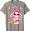 Happy Easter Coquette Easter Egg Rabbit Bunny Women Girl Kid T-Shirt in Slate Grey