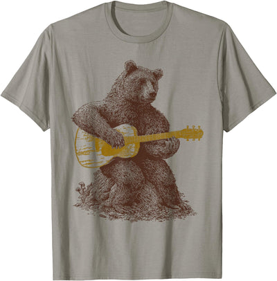 Bear plays guitar for men and women T-Shirt