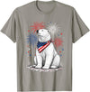 Polar Bear America's 250th 4th of July Outfit Polar Bear America's 250th Patriotic Fireworks Animal Lovers T-Shirt - Slate Grey