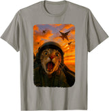 Funny Cats Fighter Jet Pilot Kitties Selfies Funny Screaming Cat Fighter Jet Pilot Kitty Selfie T-Shirt