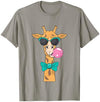 Giraffe Lover's African Animals Wildlife Safari Giraffe Blowing Bubble Gum with Sunglasses Bowtie Cute Boy's T-Shirt - White