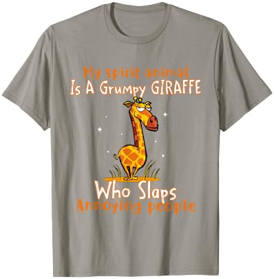 My Spirit Animal Is A Grumpy Giraffe Who Slaps Funny T-Shirt - Red