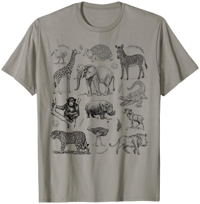 Minimalist Collage 90s Retro Vintage Safari Animals Jungle T-Shirt