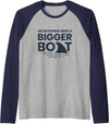 Green Cow Land We're Gonna Need A Bigger Boat Raglan Baseball Tee - Navy Blue/Athletic Heather