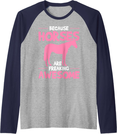 Horse Awesome Gifts Horse Awesome Raglan Baseball Tee