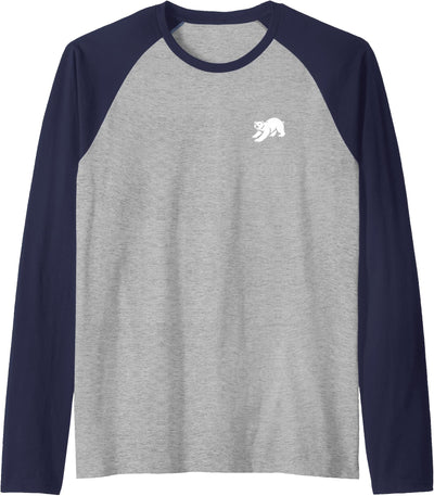 Polar Bear Minimalist Black and White Raglan Baseball Tee
