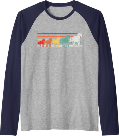 Horse Horseback Horses Gifts Horse Horseback Horses Raglan Baseball Tee