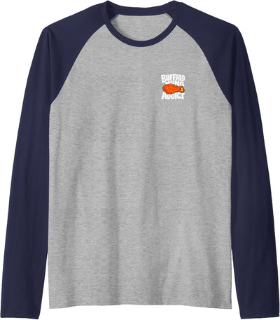Cow Buffalo Wing Minimalist Badge Patch Raglan Baseball T-Shirt