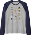 Fishing Gifts For Anglers And Fishermen Types Of Freshwater Fish Species Fishing Fisherman Anglers Raglan Baseball Tee - Navy Blue/Athletic Heather
