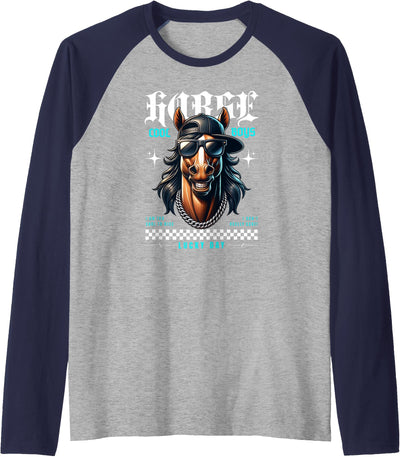 United Labels Horse - Lucky Days Streetwear Cool Raglan Baseball Tee